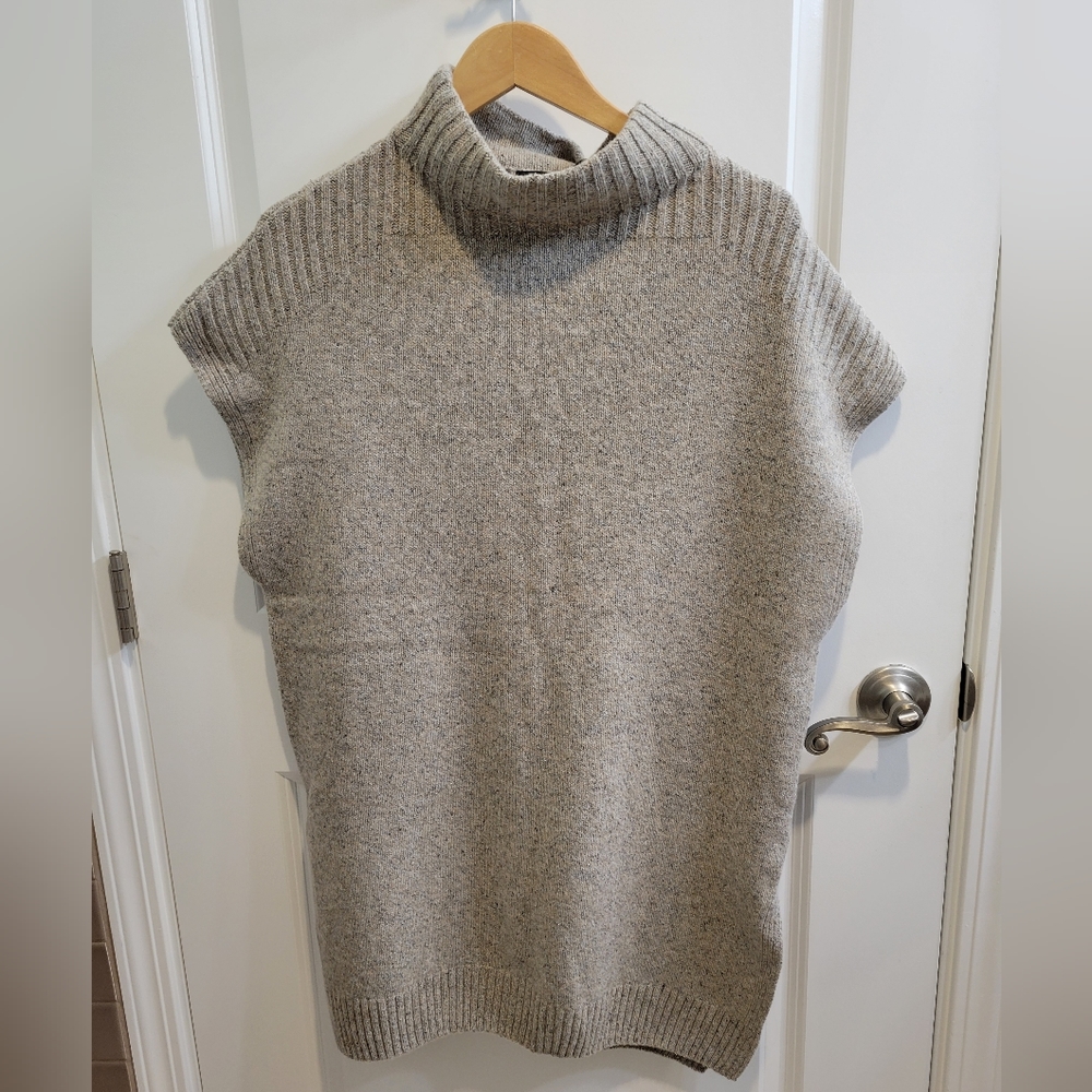 NWT Massimo Dutti Italian yarn wool silk xl short sleeve sweater tunic